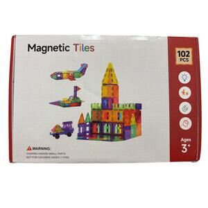102 Piece Magnetic Tiles Building Toy, STEM Toy For Kids, Ages 3+